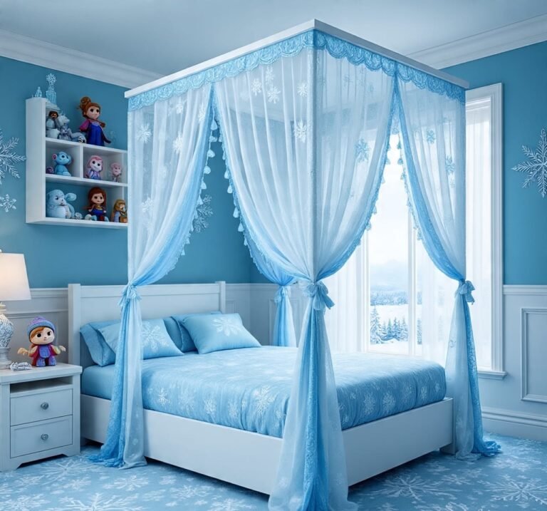 Frozen Dreams: Ice-Blue Bedrooms That Bring Calm and Wonder.